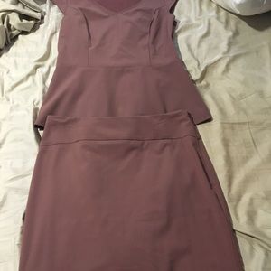 Peplum top with pencil skirt